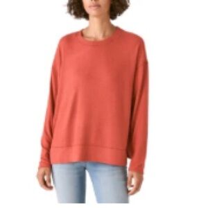 Lucky Brand Women's Vibrant Fall Orange Crewneck Sweater NWT